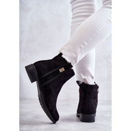S.Barski Bottines en daim pour femmes avec décoration, noir 2