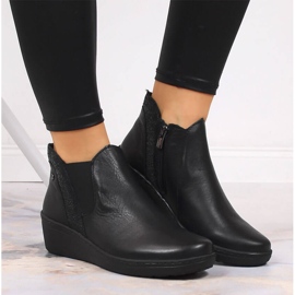 Bottes compensées chaudes noires confortables pour femmes Helios 596 le noir 6