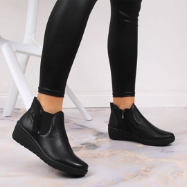 Bottes compensées chaudes noires confortables pour femmes Helios 596 le noir 5