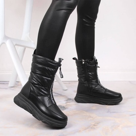 Bottes de neige pour femmes avec une fermeture éclair noir Potocki le noir 5