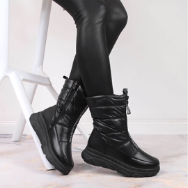Bottes de neige pour femmes avec une fermeture éclair noir Potocki le noir 4