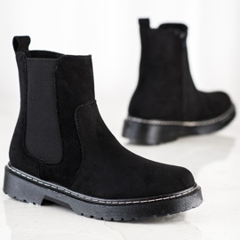 SHELOVET Bottines En Daim Avec Fourrure le noir 2