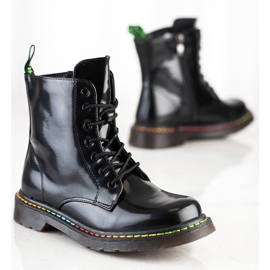 Weide Bottes à lacets noires le noir 1