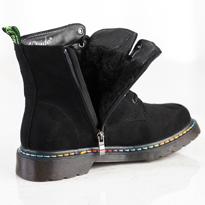 Weide Bottes à lacets noires 1