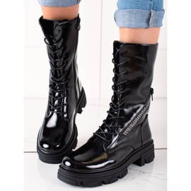 Bottes avec une fermeture éclair décorative Sergio Leone le noir 2