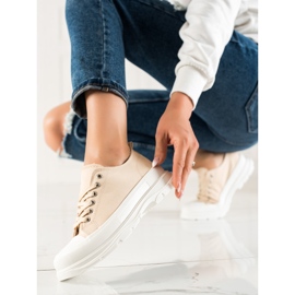 TRENDI Baskets beiges sur la plateforme 1