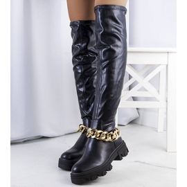 PA1 Bottes noires sur une semelle haute Zarate 1