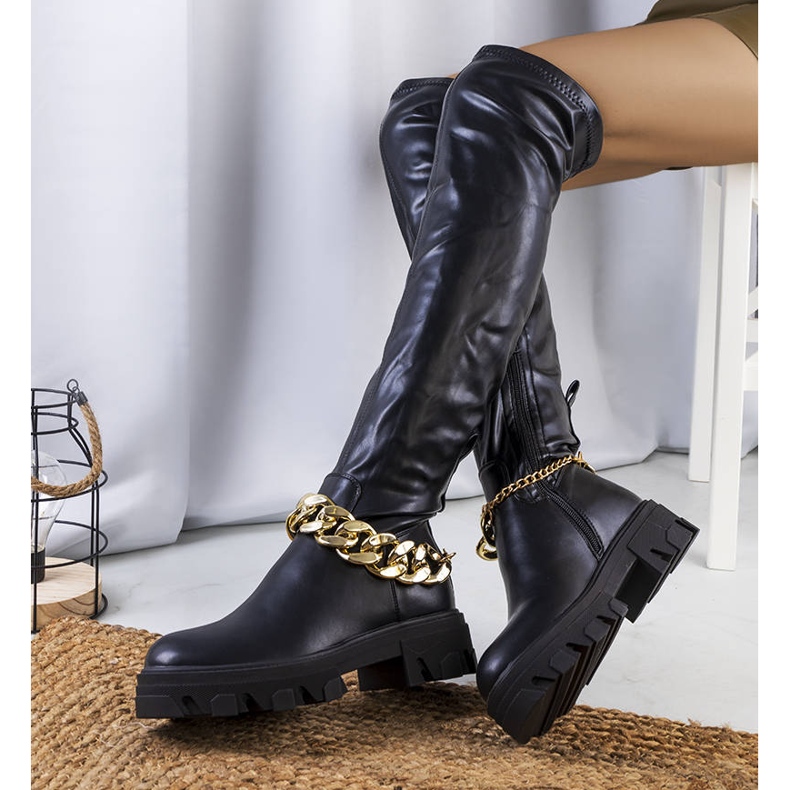 PA1 Bottes noires sur une semelle haute Zarate 2