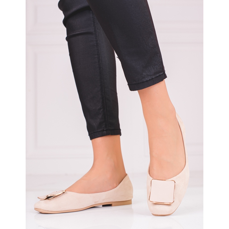 Ballerines en daim beige 1