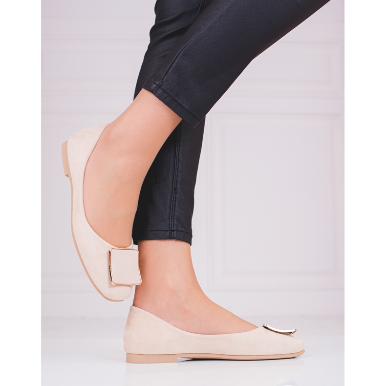 Ballerines en daim beige 2