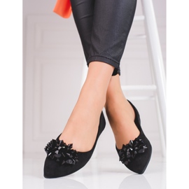 Ballerines femme avec cristaux shelovet le noir 2