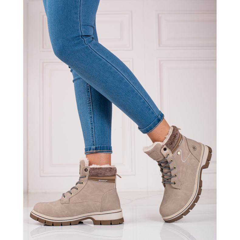 Bottes de randonnée shelovet isolées pour femmes beige 1