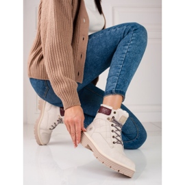 Trappeurs pour femmes isolés avec fourrure Shelovet beige 2