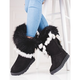 Mucilages shelovet femme avec fourrure le noir 2 Mucilages shelovet femme avec fourrure le noir 2