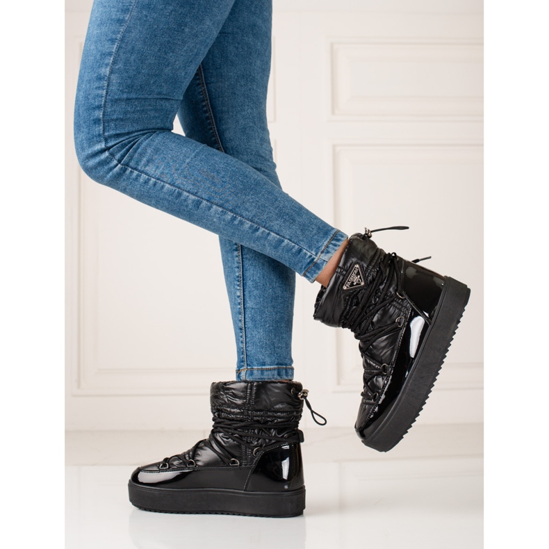 Bottes de neige shelovet noires pour femmes le noir 2