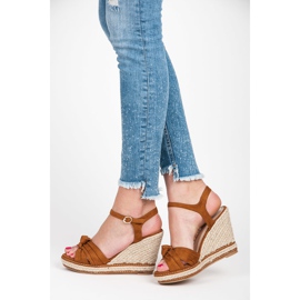 Wilady Espadrilles sur talon compensé avec plateforme brun 1