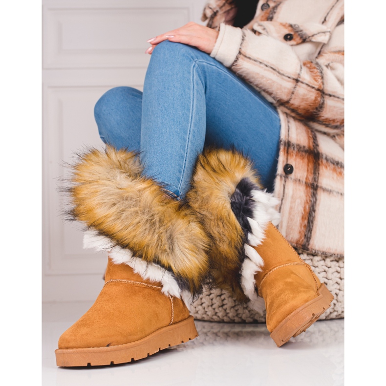 Mucilages shelovet femme avec fourrure brun 1