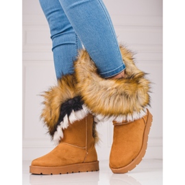 Mucilages shelovet femme avec fourrure brun 2