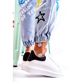 Chaussures de sport à plateforme pour femmes, blanches et noires 3 Chaussures de sport à plateforme pour femmes, blanches et noires 3