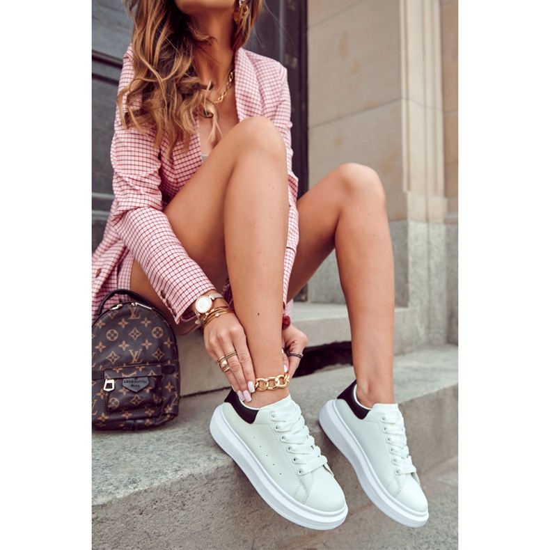 Chaussures de sport à plateforme pour femmes, blanches et noires 1 Chaussures de sport à plateforme pour femmes, blanches et noires 1