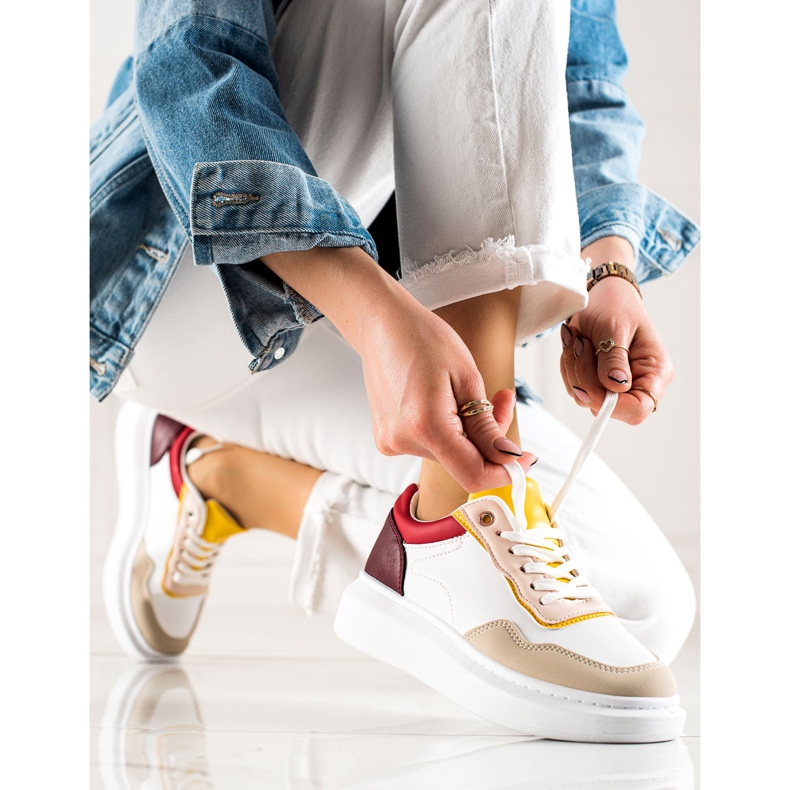 BUONAROTTI Chaussures de sport à la mode blanche multicolore 1