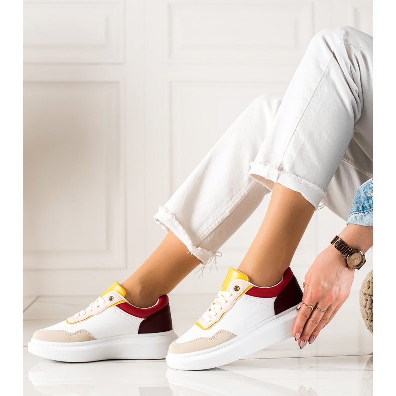 BUONAROTTI Chaussures de sport à la mode blanc multicolore 2