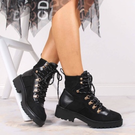 Bottines chaudes femme eVento noires à lacets le noir 2