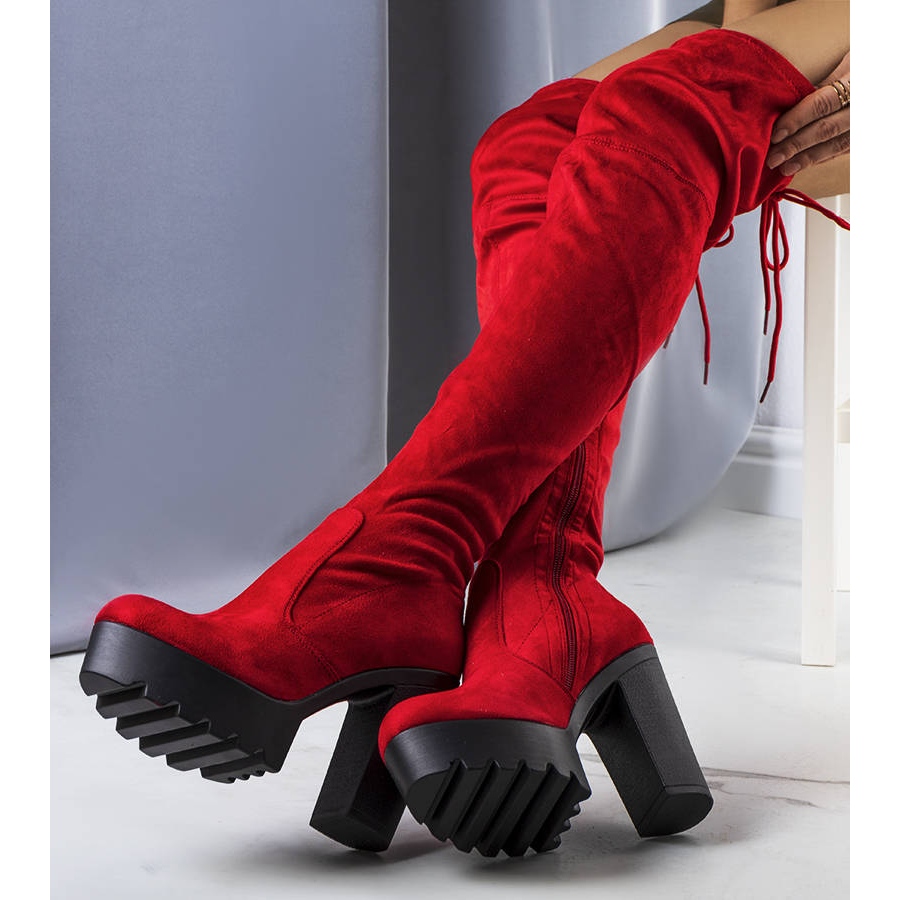 BM Bottines en daim rouge Westley KeeShoes