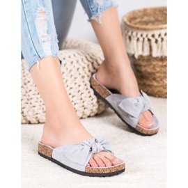 SHELOVET Chaussons en daim sur la plate-forme gris 2