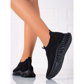 SHELOVET Chaussures de sport à enfiler le noir 2