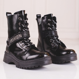 W. Potocki Bottes fille Potocki avec cristaux noir 1