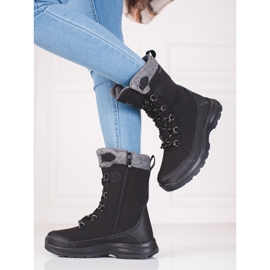 Chaussures de trekking à lacets femme DK imperméables le noir 1