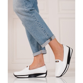 Seigneurs des femmes Shelovet blanc en cuir naturel blanche 1