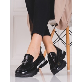 Chaussures noires pour femmes en cuir Shelovet 1
