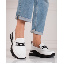 Chaussures blanches pour femmes en cuir Shelovet 2