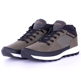 Baskets en cuir pour homme kaki Trax Bustagrip vert 1