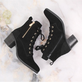 Bottes en cuir suédé noir Rieker Y2022-00 sur le poteau le noir 7