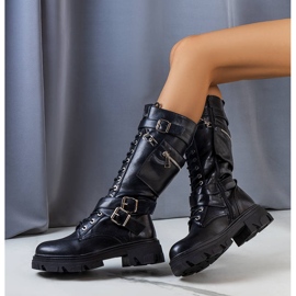 BM Bottes isolées noires avec un sachet Viera le noir 2