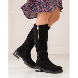 W. Potocki Bottines en daim femme Potocki noir 1