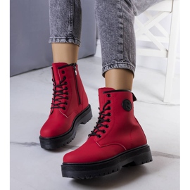 Bottes de randonnée Dirk rouge mat 1