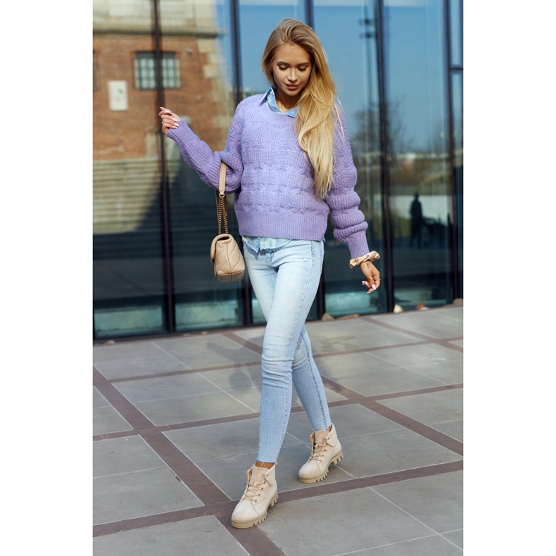 S.Barski Bottines trappeur en daim, beige clair 4