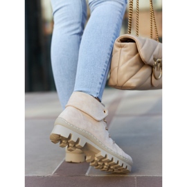 S.Barski Bottines trappeur en daim, beige clair 1
