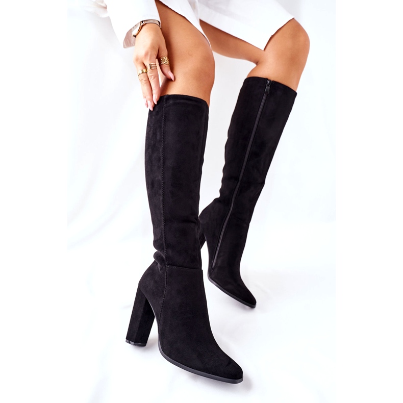 PS1 Bottes à talons pour femmes Warm Black Finner le noir 4