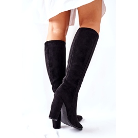 PS1 Bottes à talons pour femmes Warm Black Finner le noir 3
