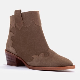 Marco Shoes Bottines en daim naturel sans isolation beige vert 1