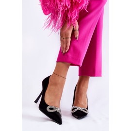 PS1 Elégants talons noirs Alyssa avec un nœud 2