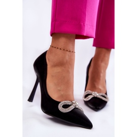 PS1 Elégants talons noirs Alyssa avec un nœud le noir 5