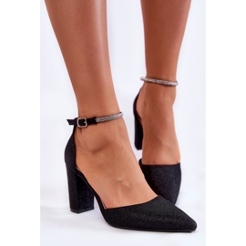 PS1 Escarpins Brillants Sur Talons Hauts Avec Strass Noir Castor le noir 5