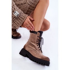 PL5 Bottes Chaudes Classiques en Daim Marron Caima beige 6