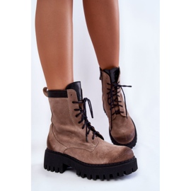 PL5 Bottes Chaudes Classiques en Daim Marron Caima beige 4